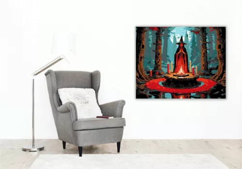Gyertyafényes idézés - számfestő készlet - Számfestő.hu - 60×70cm - Keretre feszítve