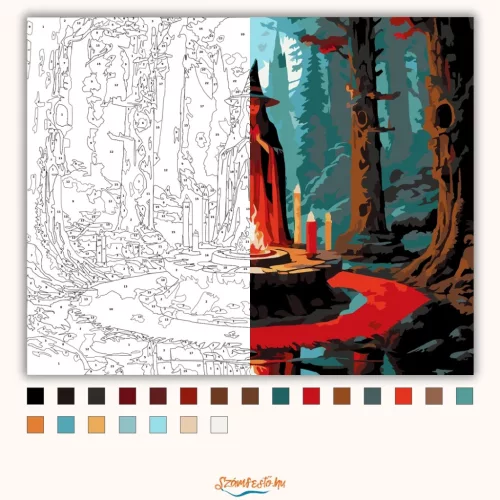 Gyertyafényes idézés - számfestő készlet - Számfestő.hu - 80×100cm - Keret nélkül