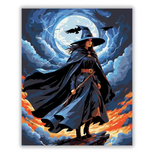 Viharos boszorkány - számfestő készlet - Számfestő.hu - 50×60cm - Keret nélkül