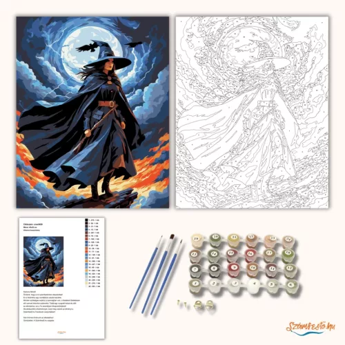 Viharos boszorkány - számfestő készlet - Számfestő.hu - 40×50cm - Keret nélkül