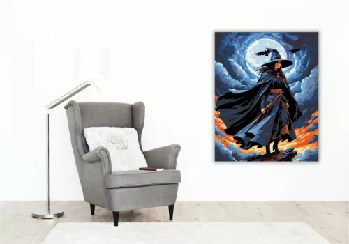 Viharos boszorkány - számfestő készlet - Számfestő.hu - 40×50cm - Keret nélkül