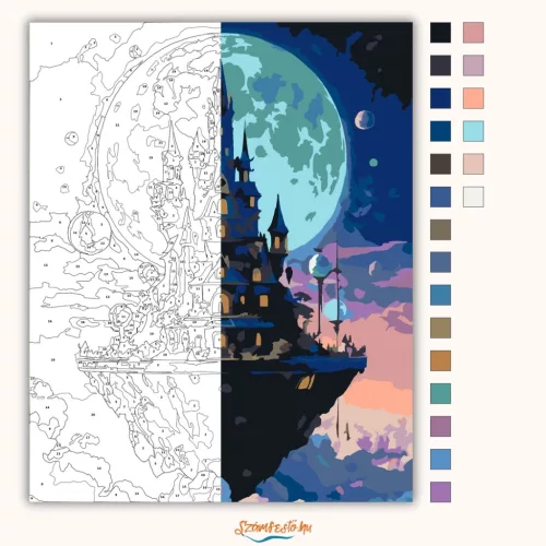 Felhők fölött - számfestő készlet - Számfestő.hu - 50×60cm - Keret nélkül