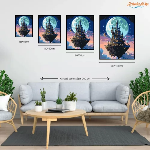 Felhők fölött - számfestő készlet - Számfestő.hu - 40×50cm - Keretre feszítve