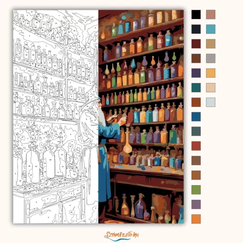 Alkimista műhely - számfestő készlet - Számfestő.hu - 50×60cm - Keret nélkül