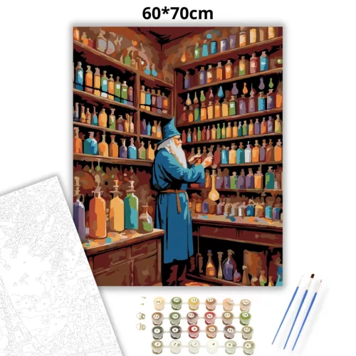 Alkimista műhely - számfestő készlet - Számfestő.hu - 60×70cm - Keret nélkül