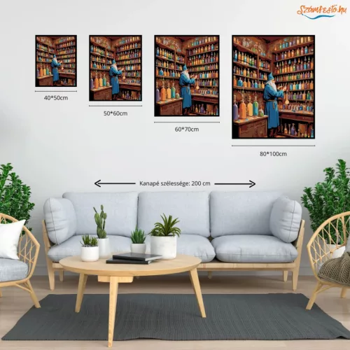 Alkimista műhely - számfestő készlet - Számfestő.hu - 60×70cm - Keret nélkül