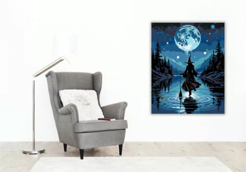 Tó feletti lebegés - számfestő készlet - Számfestő.hu - 50×60cm - Keretre feszítve