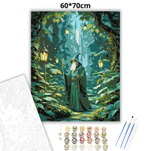 Erdei varázsló - számfestő készlet - Számfestő.hu - 60×70cm - Keretre feszítve