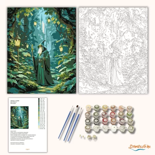 Erdei varázsló - számfestő készlet - Számfestő.hu - 60×70cm - Keret nélkül