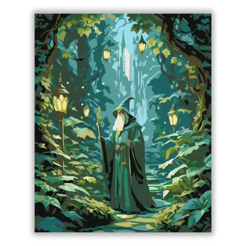 Erdei varázsló - számfestő készlet - Számfestő.hu - 60×70cm - Keret nélkül