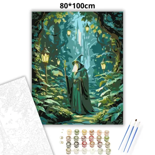 Erdei varázsló - számfestő készlet - Számfestő.hu - 80×100cm - Keret nélkül