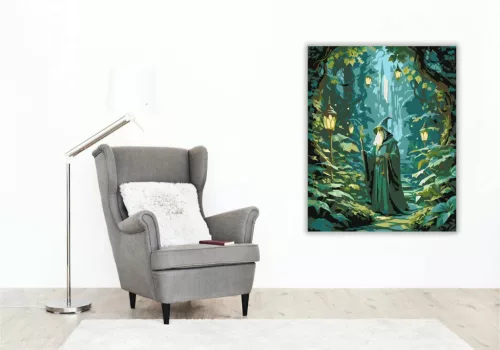 Erdei varázsló - számfestő készlet - Számfestő.hu - 40×50cm - Keretre feszítve