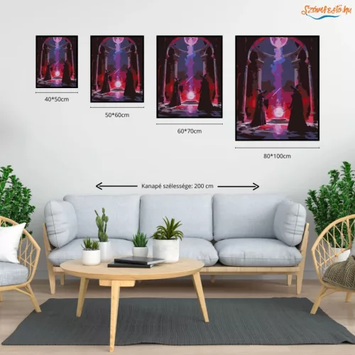 Tiltott idézés - számfestő készlet - Számfestő.hu - 40×50cm - Keretre feszítve