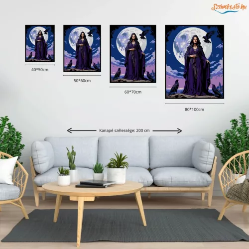 Hollószem - számfestő készlet - Számfestő.hu - 40×50cm - Keretre feszítve