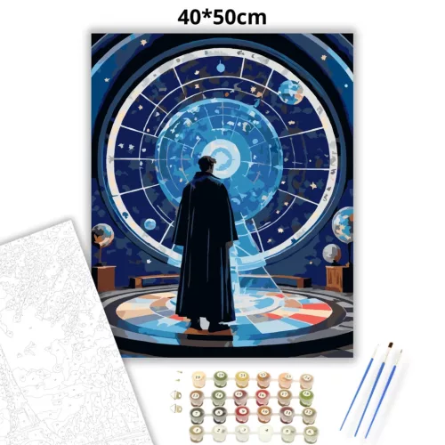 Csillagtérkép - számfestő készlet - Számfestő.hu - 40×50cm - Keretre feszítve