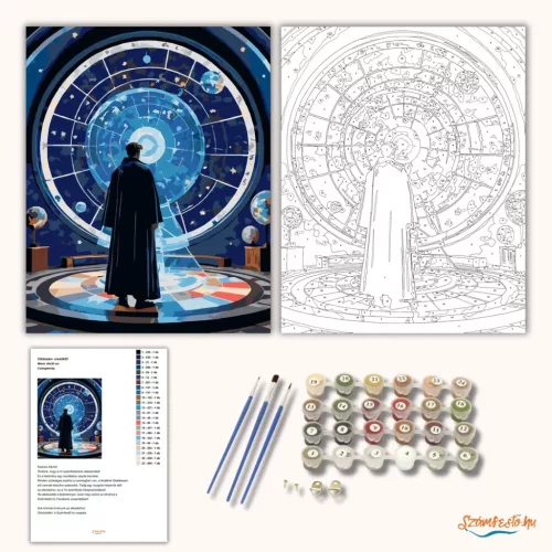 Csillagtérkép - számfestő készlet - Számfestő.hu - 40×50cm - Keret nélkül