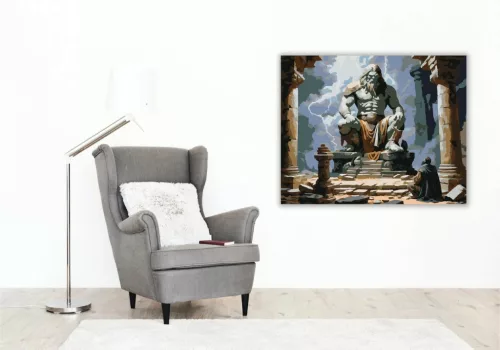 Viharos kőóriás - számfestő készlet - Számfestő.hu - 50×60cm - Keretre feszítve