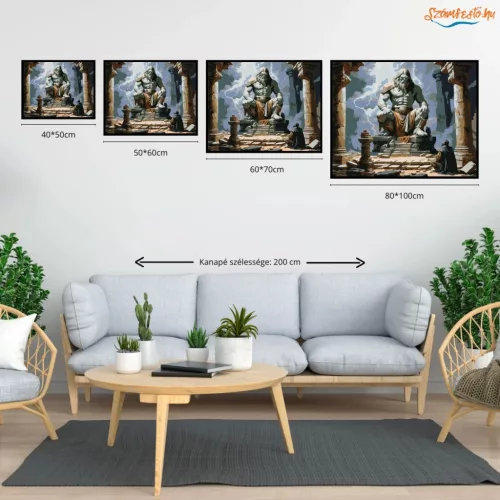 Viharos kőóriás - számfestő készlet - Számfestő.hu - 60×70cm - Keretre feszítve