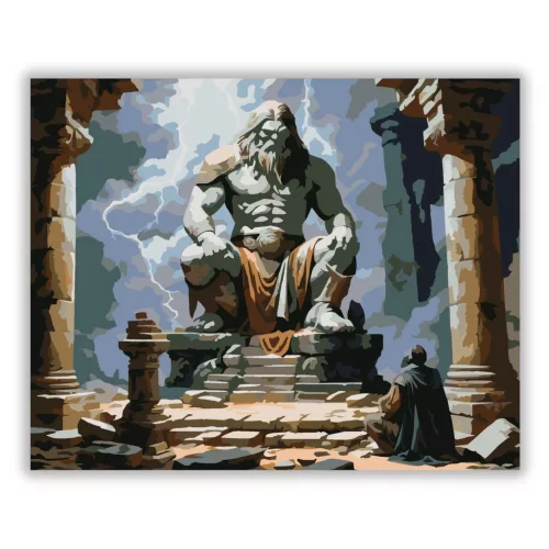 Viharos kőóriás - számfestő készlet - Számfestő.hu - 80×100cm - Keretre feszítve