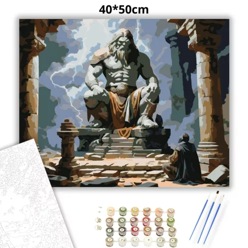 Viharos kőóriás - számfestő készlet - Számfestő.hu - 40×50cm - Keretre feszítve