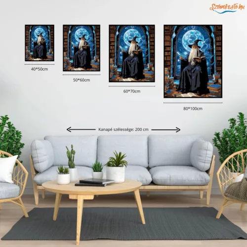 Szakállas varázsló - számfestő készlet - Számfestő.hu - 40×50cm - Keretre feszítve