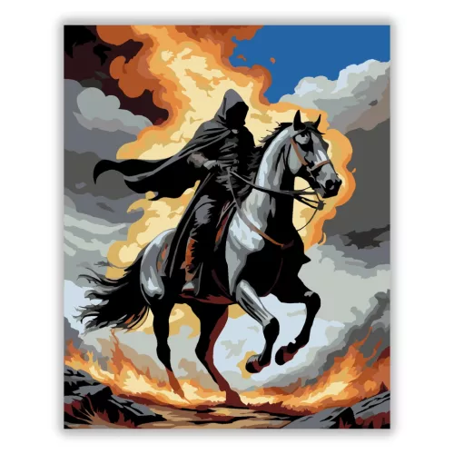 A pusztítás lovasa - számfestő készlet - Számfestő.hu - 60×70cm - Keret nélkül