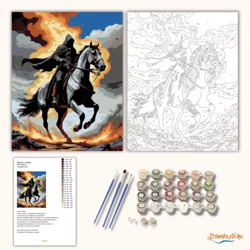 A pusztítás lovasa - számfestő készlet - Számfestő.hu - 80×100cm - Keretre feszítve