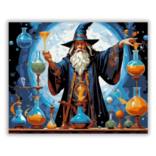 Alkimista varázsló - számfestő készlet - Számfestő.hu - 50×60cm - Keret nélkül