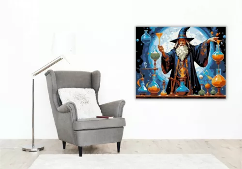 Alkimista varázsló - számfestő készlet - Számfestő.hu - 80×100cm - Keretre feszítve