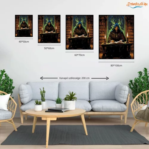 Baljós varázskönyv - számfestő készlet - Számfestő.hu - 50×60cm - Keret nélkül