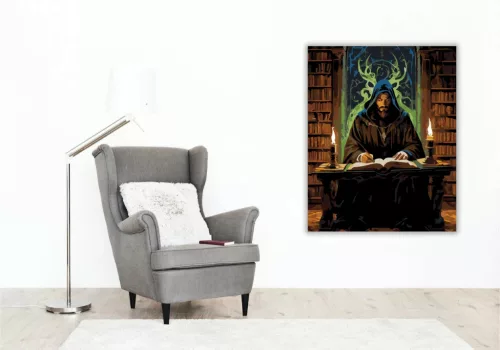 Baljós varázskönyv - számfestő készlet - Számfestő.hu - 50×60cm - Keretre feszítve