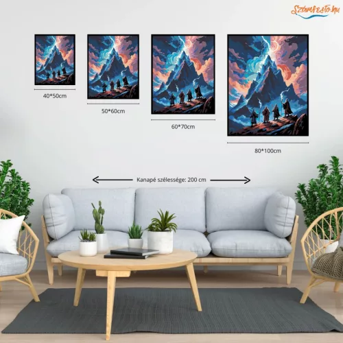 Varázslók hegye - számfestő készlet - Számfestő.hu - 50×60cm - Keretre feszítve