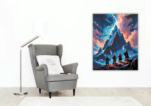 Varázslók hegye - számfestő készlet - Számfestő.hu - 50×60cm - Keretre feszítve