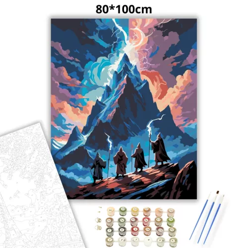 Varázslók hegye - számfestő készlet - Számfestő.hu - 80×100cm - Keret nélkül