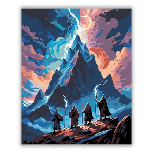 Varázslók hegye - számfestő készlet - Számfestő.hu - 80×100cm - Keretre feszítve