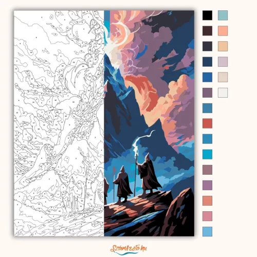 Varázslók hegye - számfestő készlet - Számfestő.hu - 40×50cm - Keret nélkül