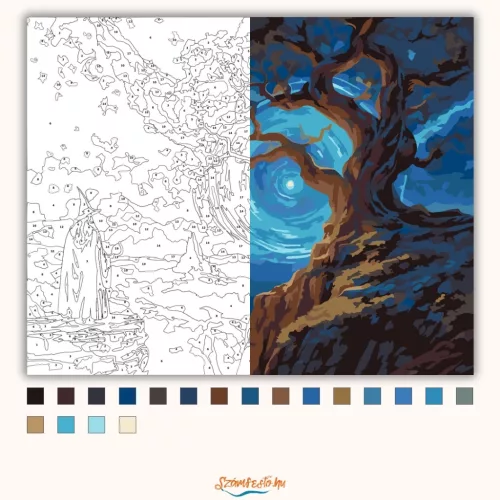 Varázskapu - számfestő készlet - Számfestő.hu - 40×50cm - Keretre feszítve