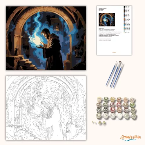 Sötét mágia - számfestő készlet - Számfestő.hu - 50×60cm - Keretre feszítve