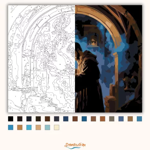 Sötét mágia - számfestő készlet - Számfestő.hu - 50×60cm - Keretre feszítve