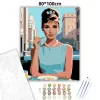 Audrey Hepburn - reggeli a Tiffanynál - számfestő készlet - Számfestő.hu - 80×100cm - Keret nélkül