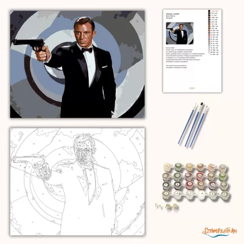 007 ügynök - számfestő készlet - Számfestő.hu - 40×50cm - Keret nélkül