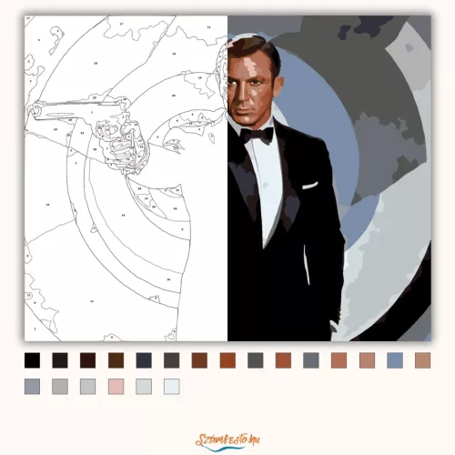 007 ügynök - számfestő készlet - Számfestő.hu - 40×50cm - Keret nélkül