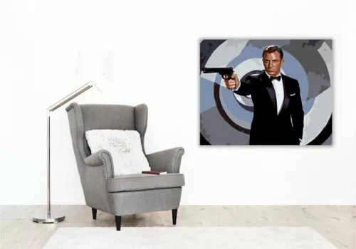 007 ügynök - számfestő készlet - Számfestő.hu - 40×50cm - Keretre feszítve