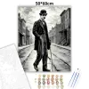 Charlie Chaplin - A csavargó - számfestő készlet - Számfestő.hu - 50×60cm - Keretre feszítve