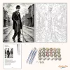 Charlie Chaplin - A csavargó - számfestő készlet - Számfestő.hu - 50×60cm - Keretre feszítve