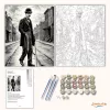 Charlie Chaplin - A csavargó - számfestő készlet - Számfestő.hu - 60×70cm - Keret nélkül