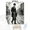 Charlie Chaplin - A csavargó - számfestő készlet - Számfestő.hu - 40×50cm - Keretre feszítve