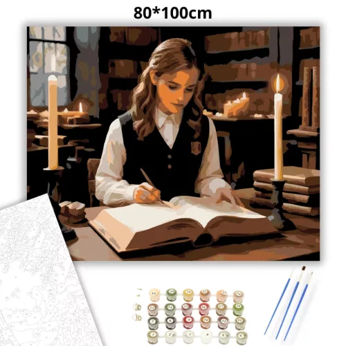 A legokosabb boszorkány - számfestő készlet - Számfestő.hu - 80×100cm - Keret nélkül