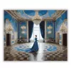 A kék ruhás hölgy - számfestő készlet - Számfestő.hu - 50×60cm - Keret nélkül