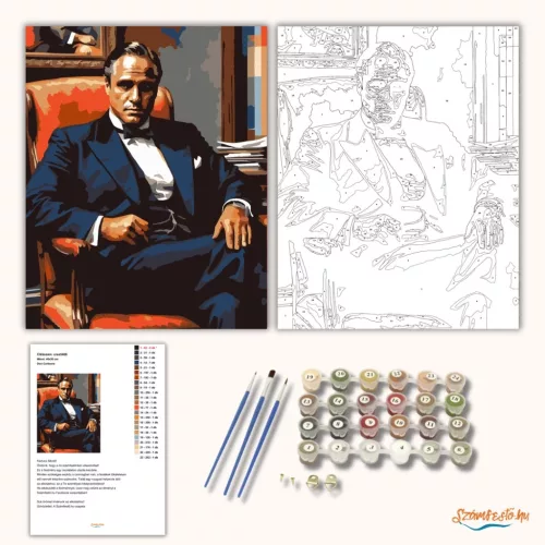 Don Corleone - számfestő készlet - Számfestő.hu - 40×50cm - Keret nélkül